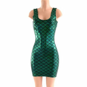 Green Mermaid Tank Mini Dress